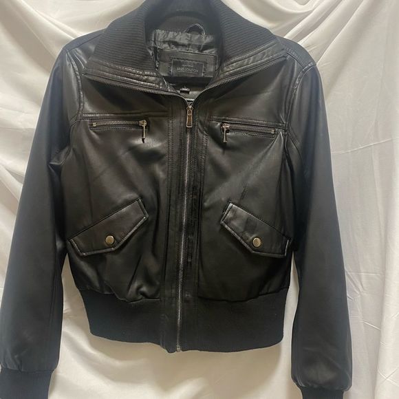 Miss London Jackets & Blazers - EUC-Miss London Faux Leather Black Jacket Size L